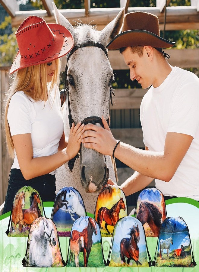 Saintrygo 16 Pcs Western Horse Party Favors Cowboy Cowgirl Drawstring Backpack Bags Horse Goodie Candy Bags Birthday Party Supplies Decorations - Image 5